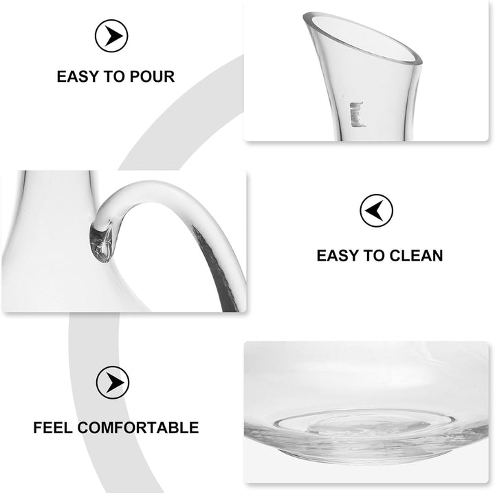 Homoyoyo Transparenter Glas weindekanter mit Henkel Kreativer Ausgiesser Bruchsicher Elegant Geformt