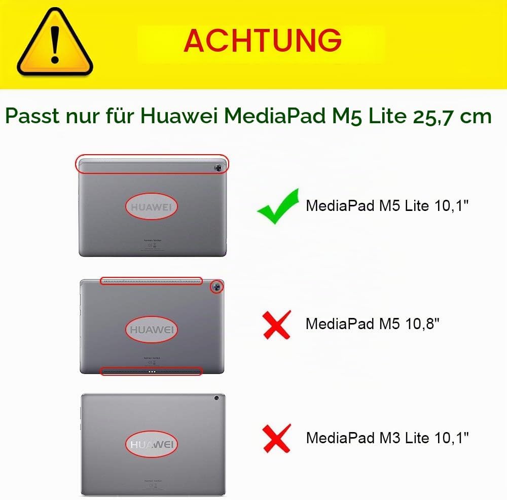 Fintie Tastatur Hülle für Huawei MediaPad M5 Lite 10.1 Zoll - Ultradünn leicht Schutzhülle Keyboard