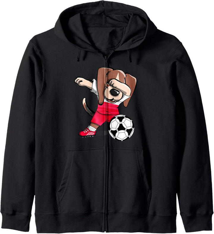 Tupfen Beagle Dog Polen Fussball - Polnische Flagge Kapuzenjacke