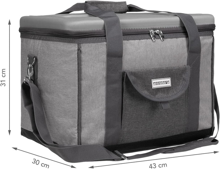 anndora Kühltasche XL 40 Liter XL hellgrau meliert
