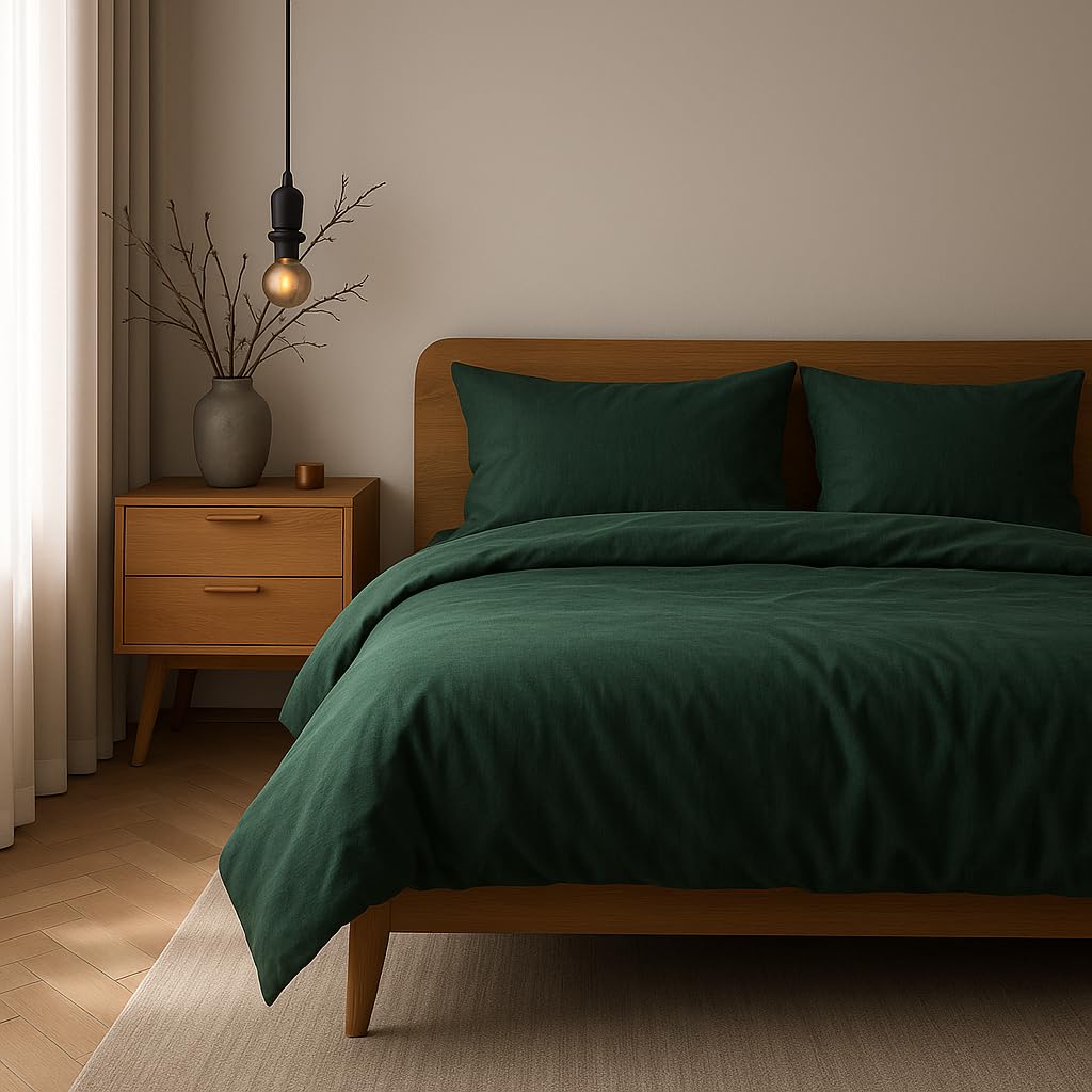 VelvetHome Deluxe Bettwäsche 155x220 Baumwolle Bettbezug 155x220 cm mit Kissenbezug 80x80 cm Hohe Qu