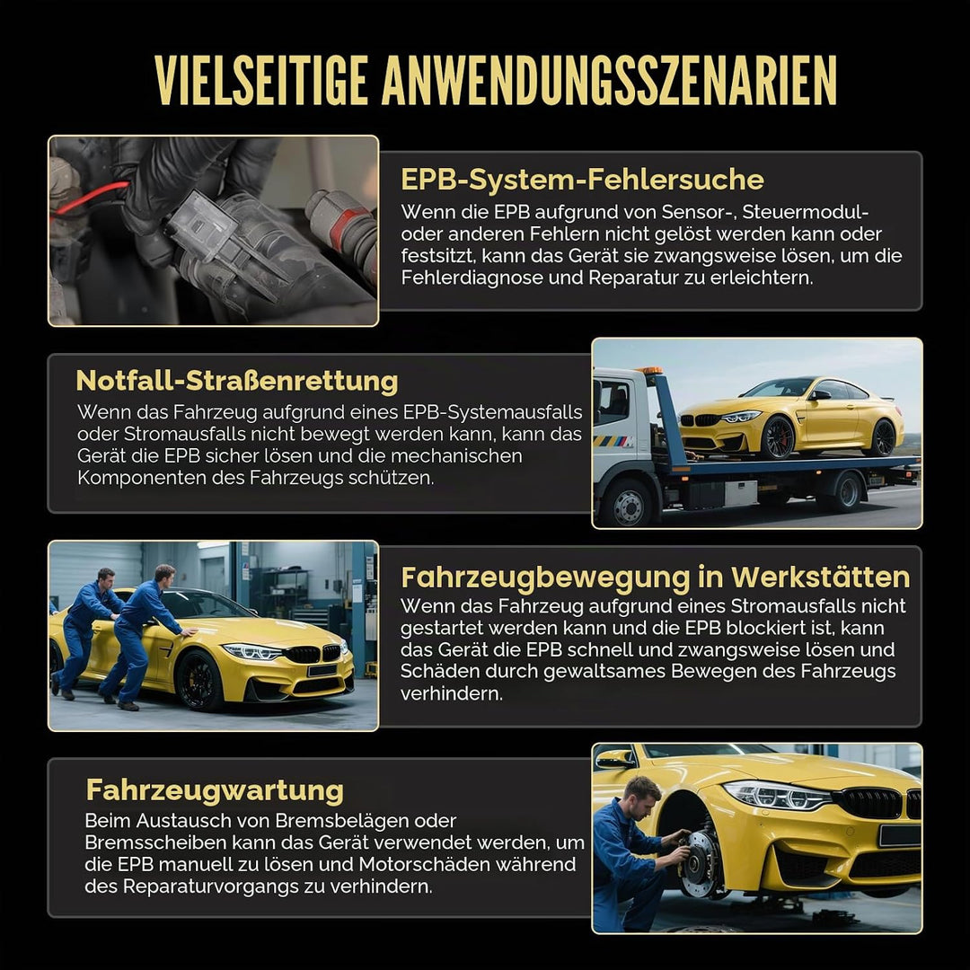 BT10 EPB Notlösung Werkzeug, 12V Elektronische Feststellbremse Löse- &amp; Entriegelungswerkzeug mit Dua