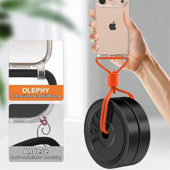 Handykette für iPhone 17 Pro Hülle mit Band, [Verstellbarem und Demontage Umhängeband], Transparente