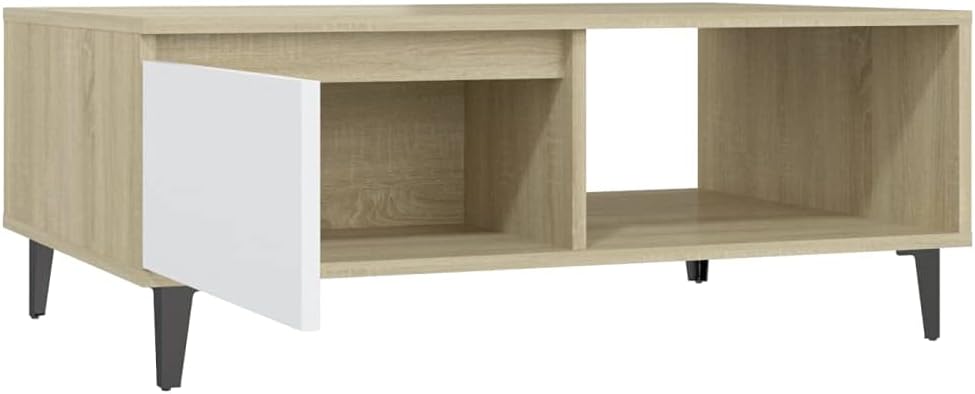 FIRBNUS Couchtische mit Offenes Fach Side Table Beistelltisch Wohnzimmertisch Modern Design Tisch Wo