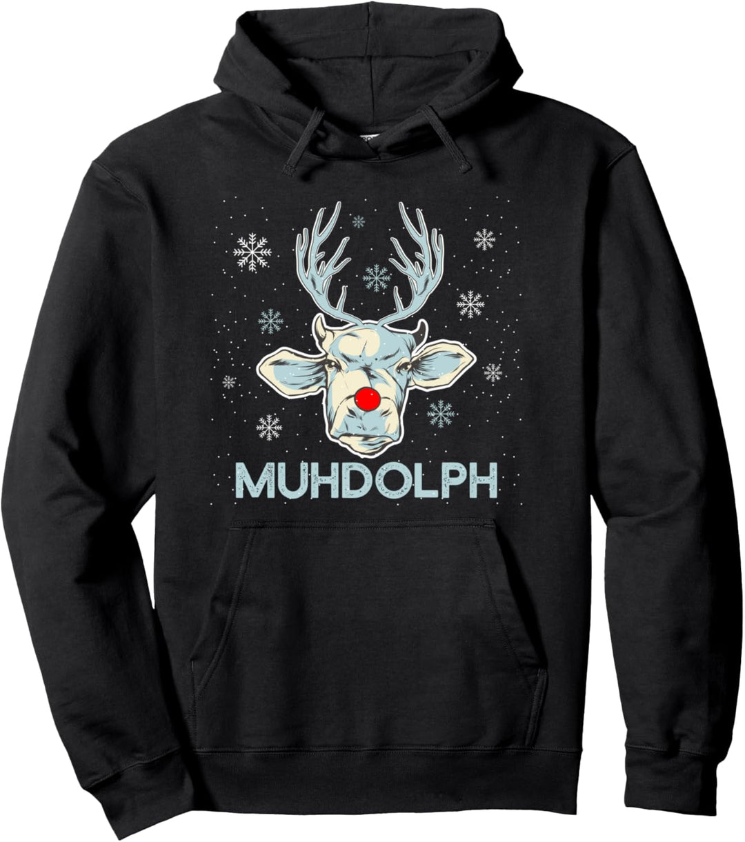 Lustiges Ugly Christmas Muhdolph Kühe Bauer Geschenk Pullover Hoodie