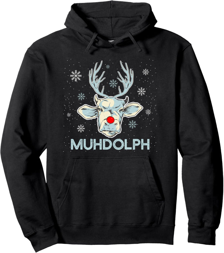 Lustiges Ugly Christmas Muhdolph Kühe Bauer Geschenk Pullover Hoodie