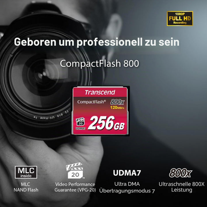 Transcend 32 GB CompactFlash 800 Speicherkarte TS32GCF800 32GB CF800x, 32GB CF800x