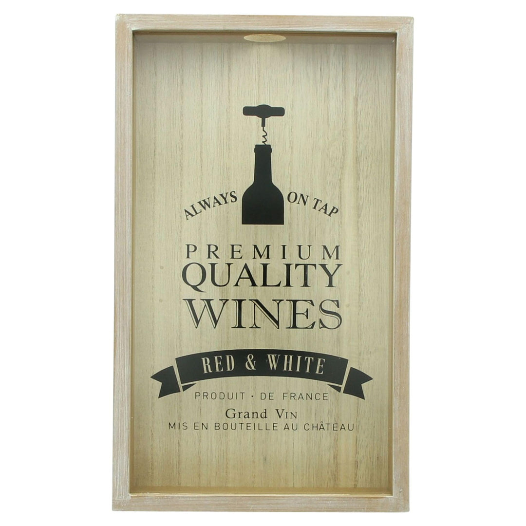 FRANK FLECHTWAREN Korkensammler Wein, MDF, Glas, 21 x 5 x 35 cm | MDF, Glas