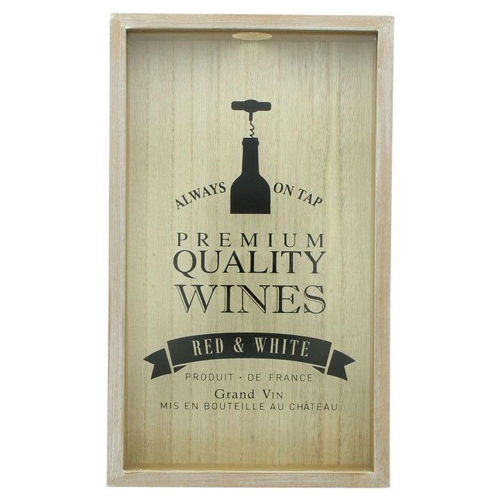 FRANK FLECHTWAREN Korkensammler Wein, MDF, Glas, 21 x 5 x 35 cm | MDF, Glas