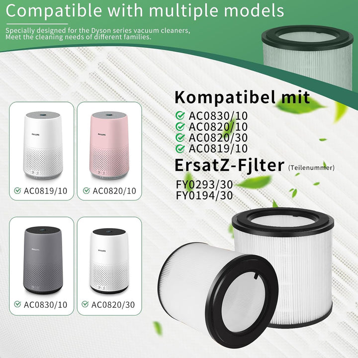 2 pcs HEPA Filter, Für Philips Luftreiniger Filter, Für Philips Filter, Für Philips Luftreiniger 800