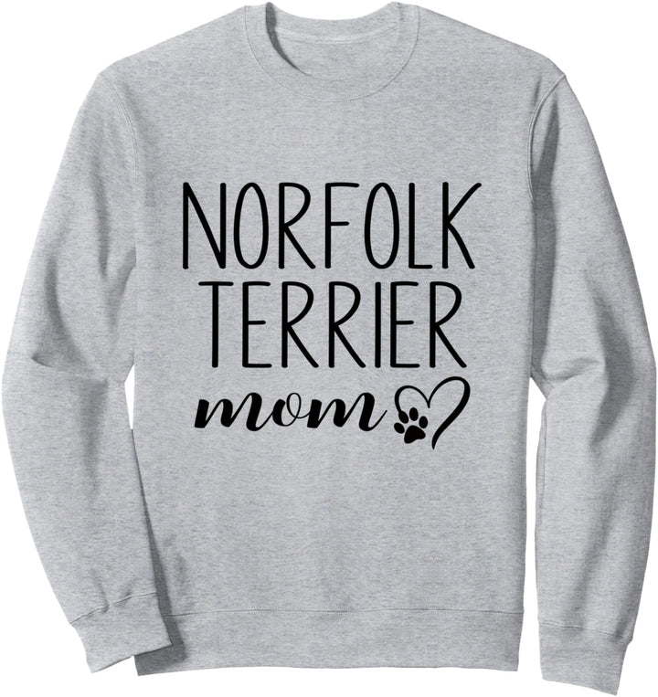 Dog Paw Print Heart Norfolk Terrier Mom Sweatshirt