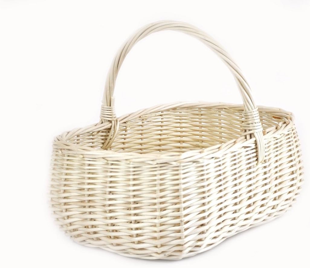 MyBer® Korb Weidenkorb Einkaufskorb Picknickkorb 33/23/13cm (27cm mit Henkel). Stabiler Tragekorb au