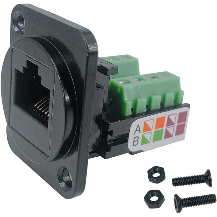 PENGLIN 5PCS RJ45-Buchse für Schalttafelmontage Schraubklemmenadapter, D-Typ RJ45 8P8C Buchse zu 8 P
