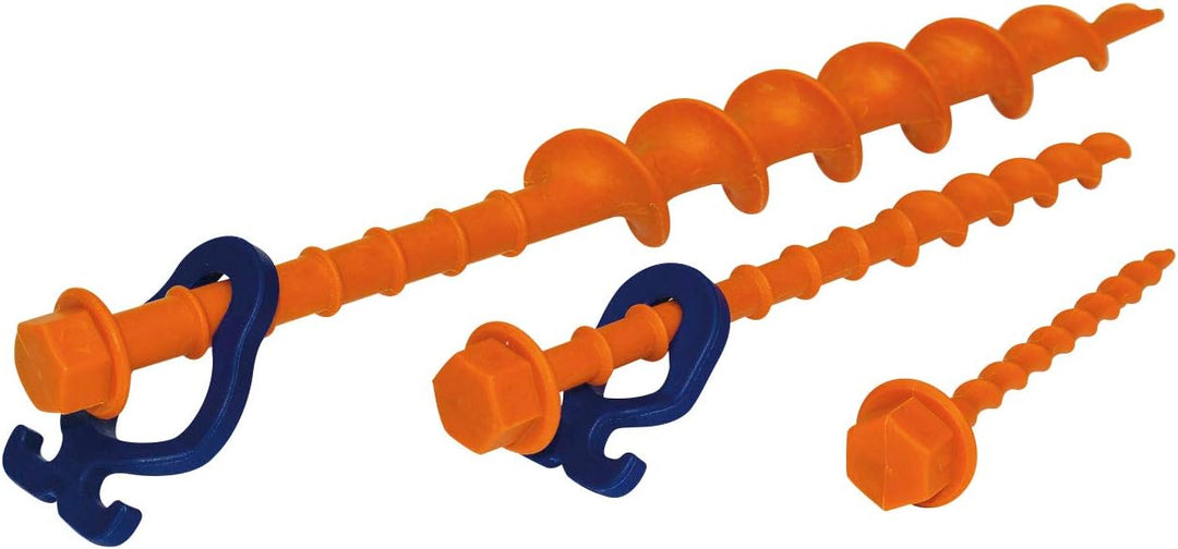 Peggy Peg Fix & Go/Peg & Stop Markisenset Schraubhering normal 20 cm, 12er Set Bundle mit Schraubher