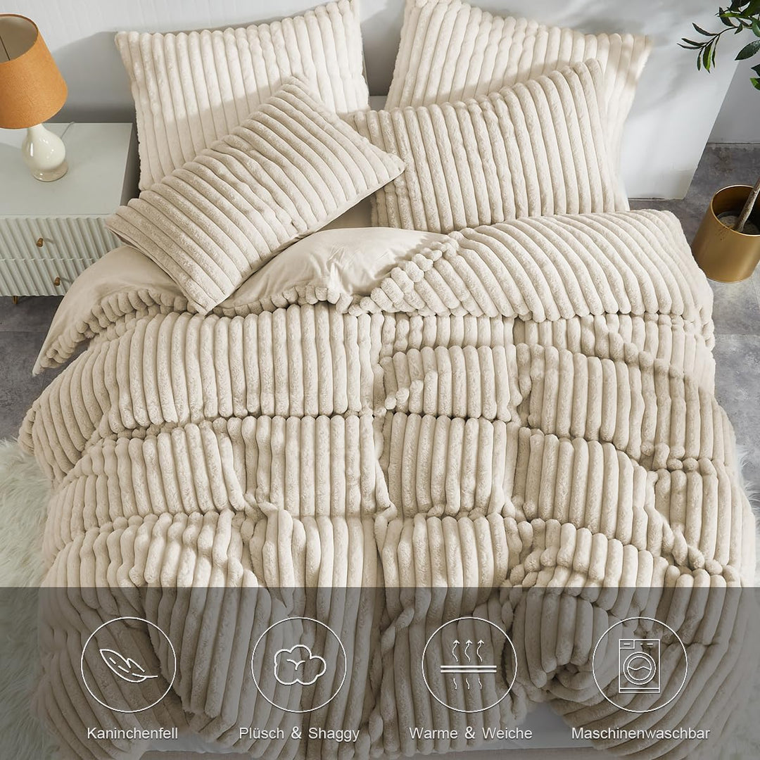Lanqinglv Kissenbezug 40x80cm 2er Set Plüsch Biber Flanell Flauschig Zierkissenbezug Kissenhülle Dop