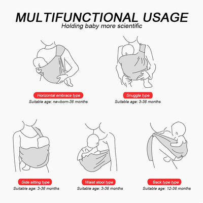 Baby Ring Sling Carrier Einstellbare Multifunktions-Stillen für Säuglinge Stillen für Kinder Kleinki