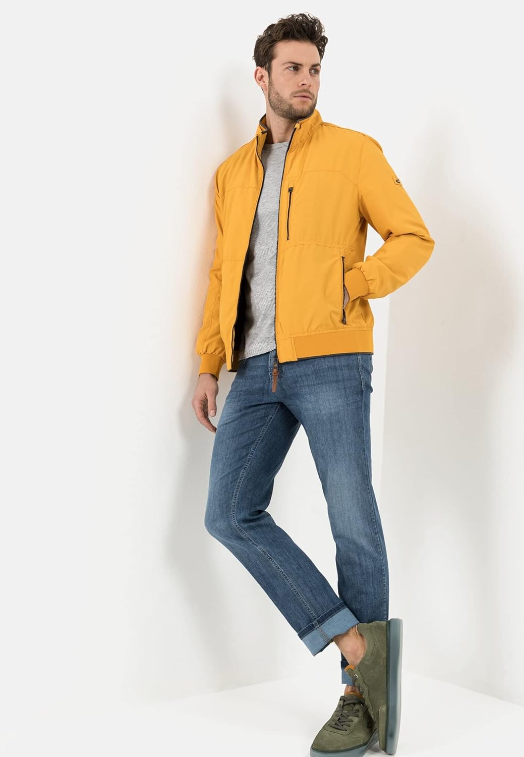 camel active Herren Blouson aus recyceltem Polyester 26 Gelb, 26 Gelb