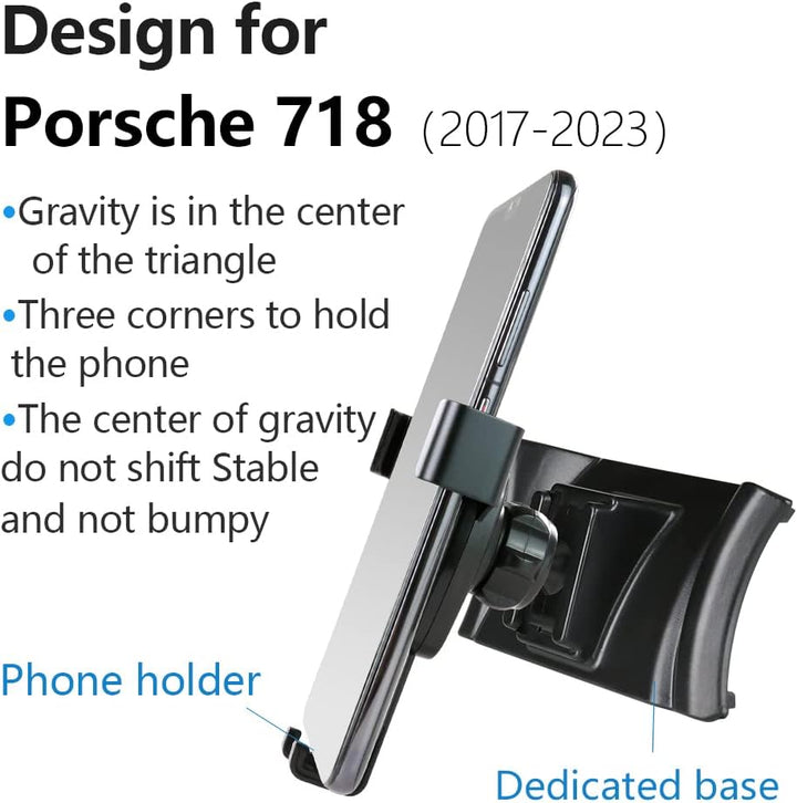 Kfz-Handyhalterung für 2017–2025 Porsche 718 Boxster Cayman, Autozubehör, Navigationshalter, Innende