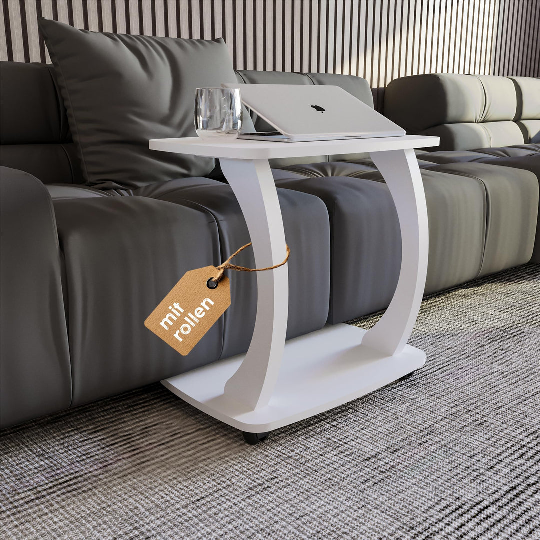 Beistelltisch Couch, mit Rollen, Laptoptisch für Couch, kleiner Wohnzimmertisch, Sofatisch in stylis