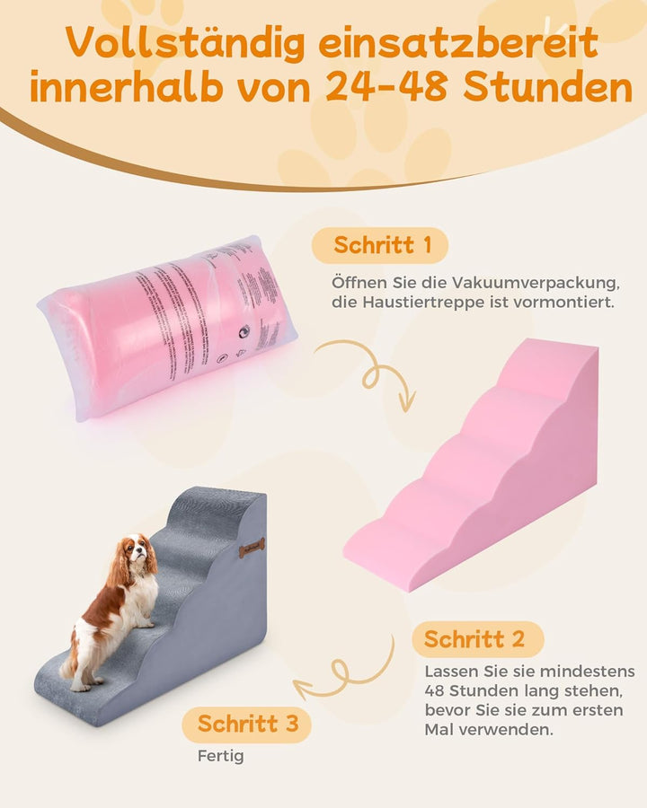 Hundetrepen, Hundestufen 5-stufige Hundefootstool 40x87x60CM für Sofa und hohes Bett, rutschfeste Ha
