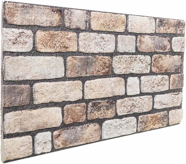 Wandpaneele 10 Stuck Hellbraun 100 x 50 cm EPS-Schaum | Steinmuster, Leichtgewicht, Klebemontage, Pf