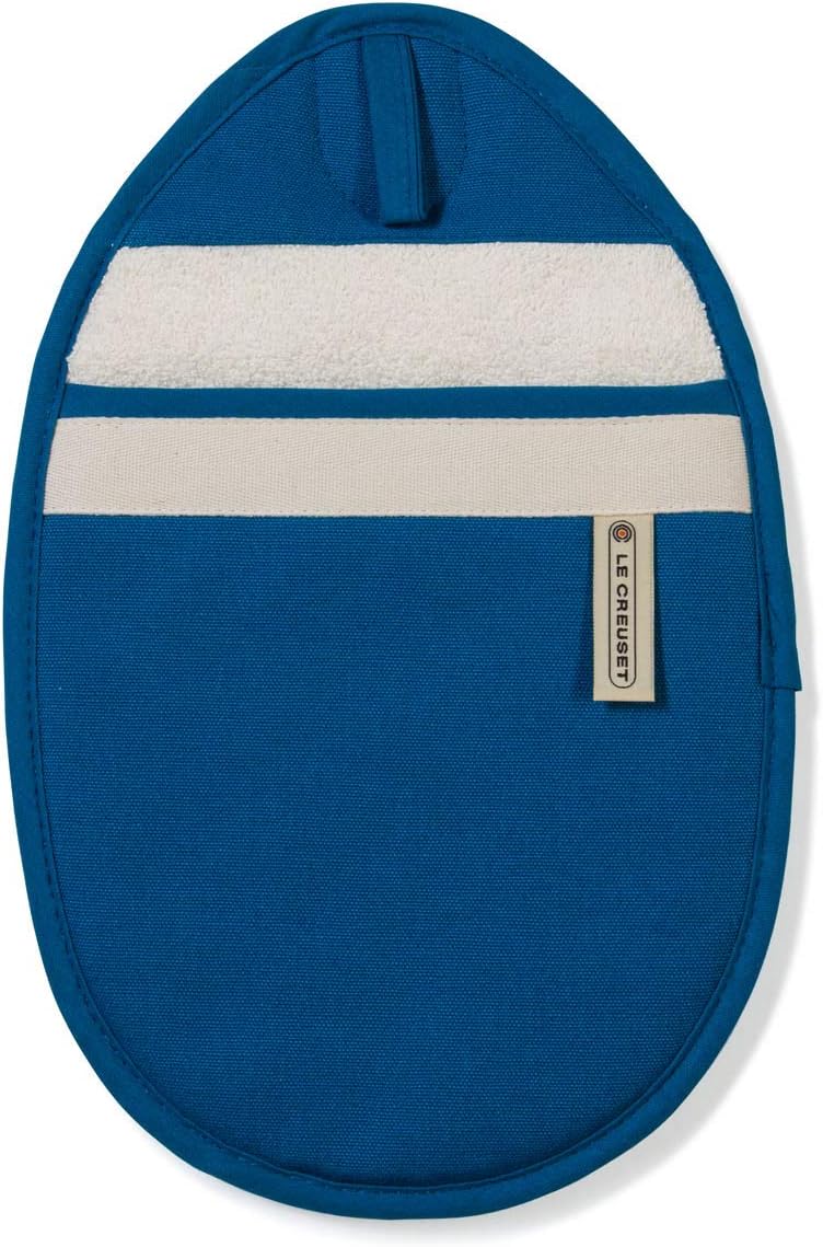 Le Creuset Topflappen mit extra Handgelenkschutz, Einheitsgrösse, Perlgrau, Baumwoll-Canvas Flint, F