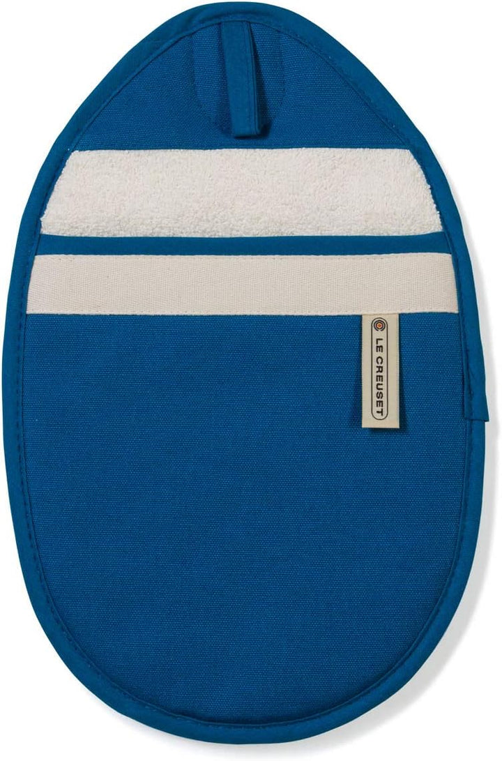 Le Creuset Topflappen mit extra Handgelenkschutz, Einheitsgrösse, Perlgrau, Baumwoll-Canvas Flint, F