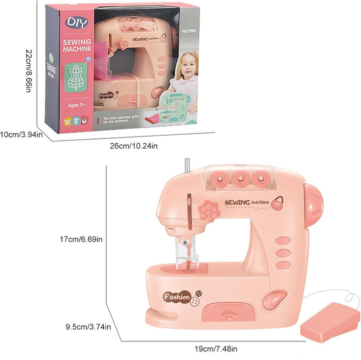 Kinder-Nähmaschine, tragbare Nähmaschine für Anfänger, Mädchen, Jungen, mit Handbuch, Tuch, Nadelein