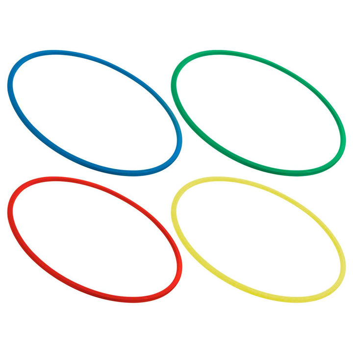 Gymnastikreifen aus Kunststoff, Set: je 1x blau, grün, rot, gelb Ø 80cm, Ø 80cm