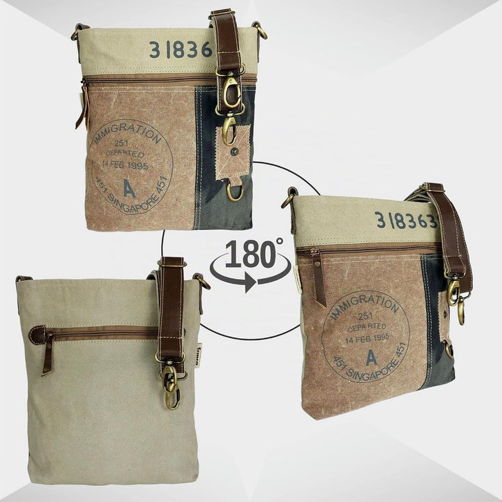 Sunsa Damen Umhängetasche. Crossover Bag mit Viele Fächern. Vintage- Retro Stil Schultertasche. Cros