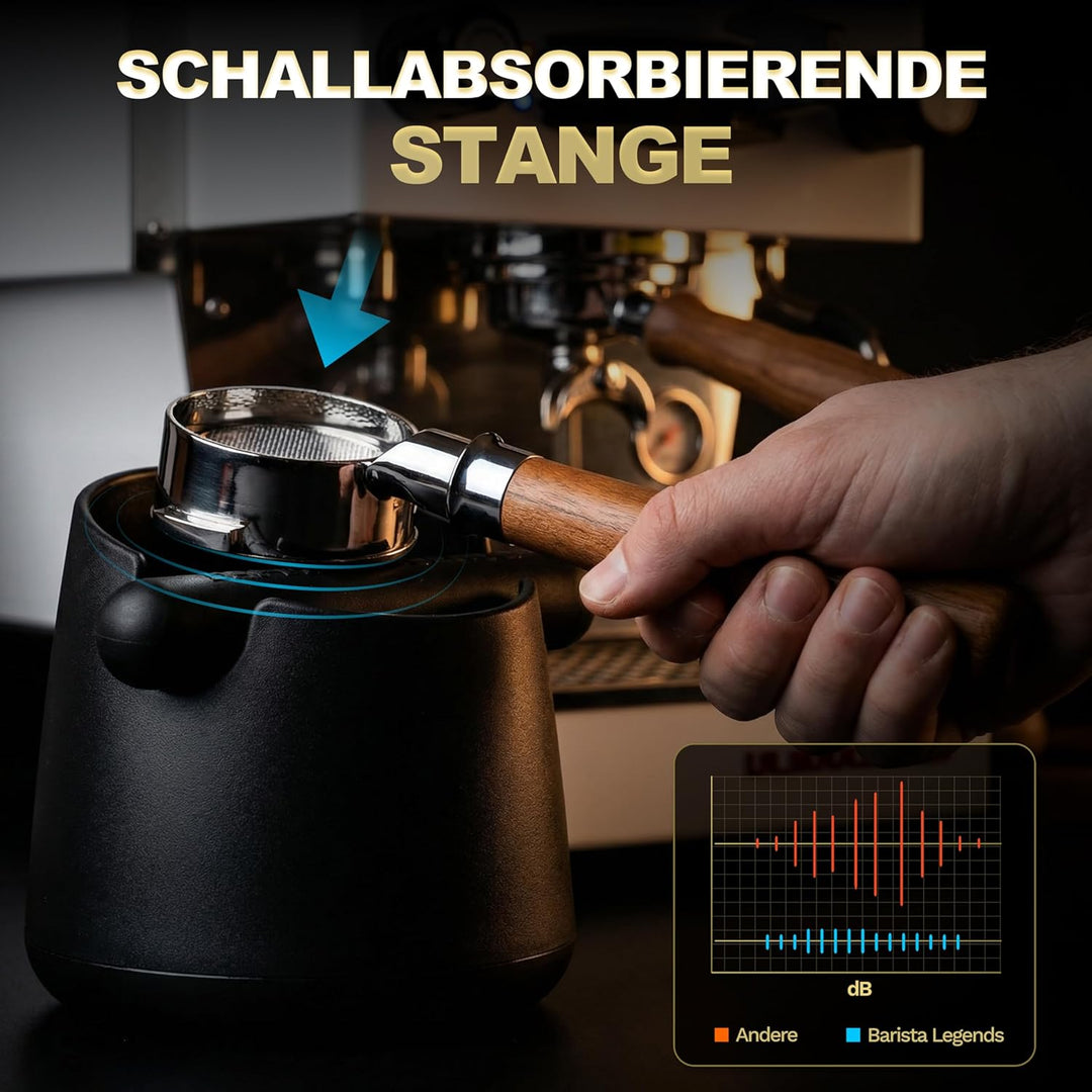 Barista Legends® Abklopfbehälter für Siebträger mattschwarz - Knock Box für Kaffeesatz mit spezielle
