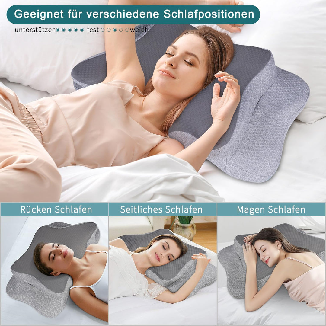 Memory Foam Kissen, Gebärmutterhalskissen für Nacken und Schultern Schmerzlinderung, Ergonomische Ko