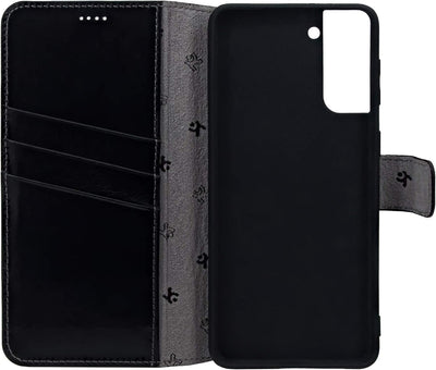 Suncase Book-Style Hülle kompatibel mit Samsung Galaxy S22 Plus 5G Leder Tasche (Slim-Fit) Lederhüll