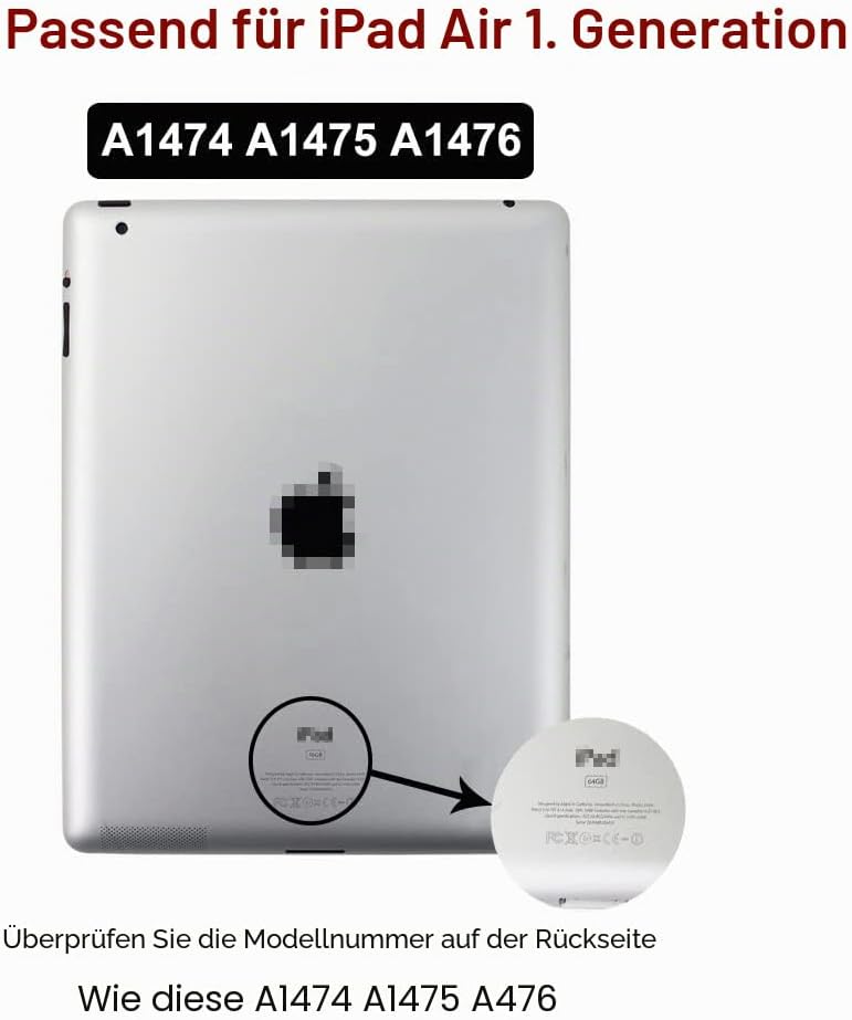Display Digitizer für iPad Air 1 (Listed in 2013) Modell (A1474 A1475 A1476), Touchscreen Glas Ersat