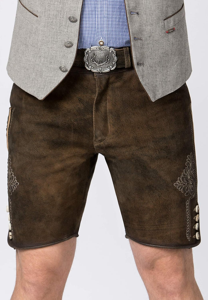 Stockerpoint Herren Lederhose Corbi4 I Grösse 44-64 I Bequeme Trachtenhose in edler Hirschoptik inkl