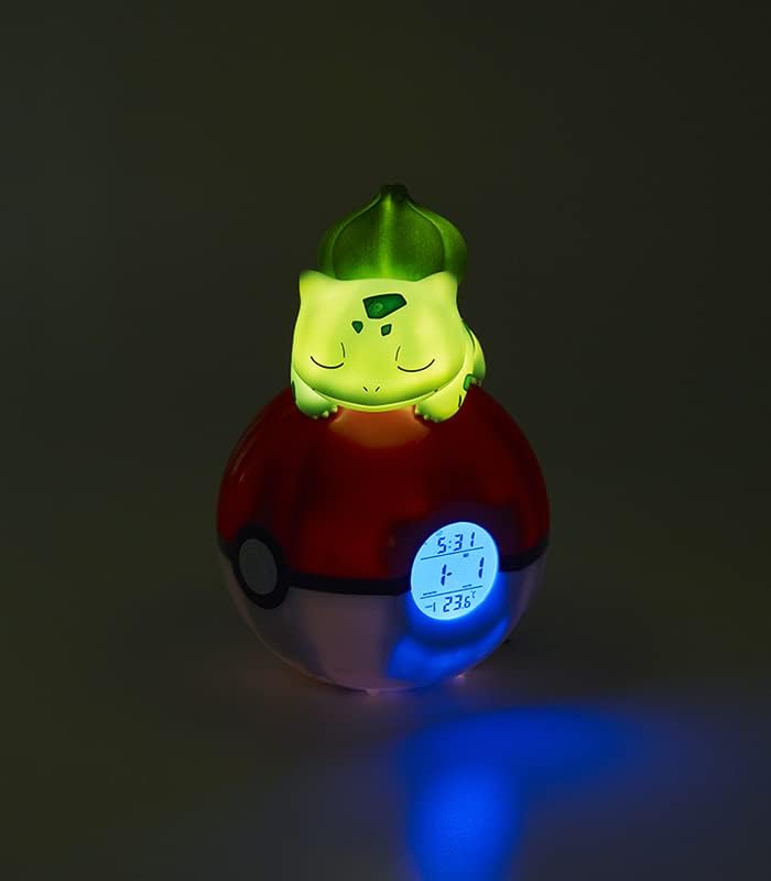 Teknofun - Leuchtender Wecker Pokémon - Bulbizarre Schläft Auf Einem Pokéball - Multifunktions - Gib