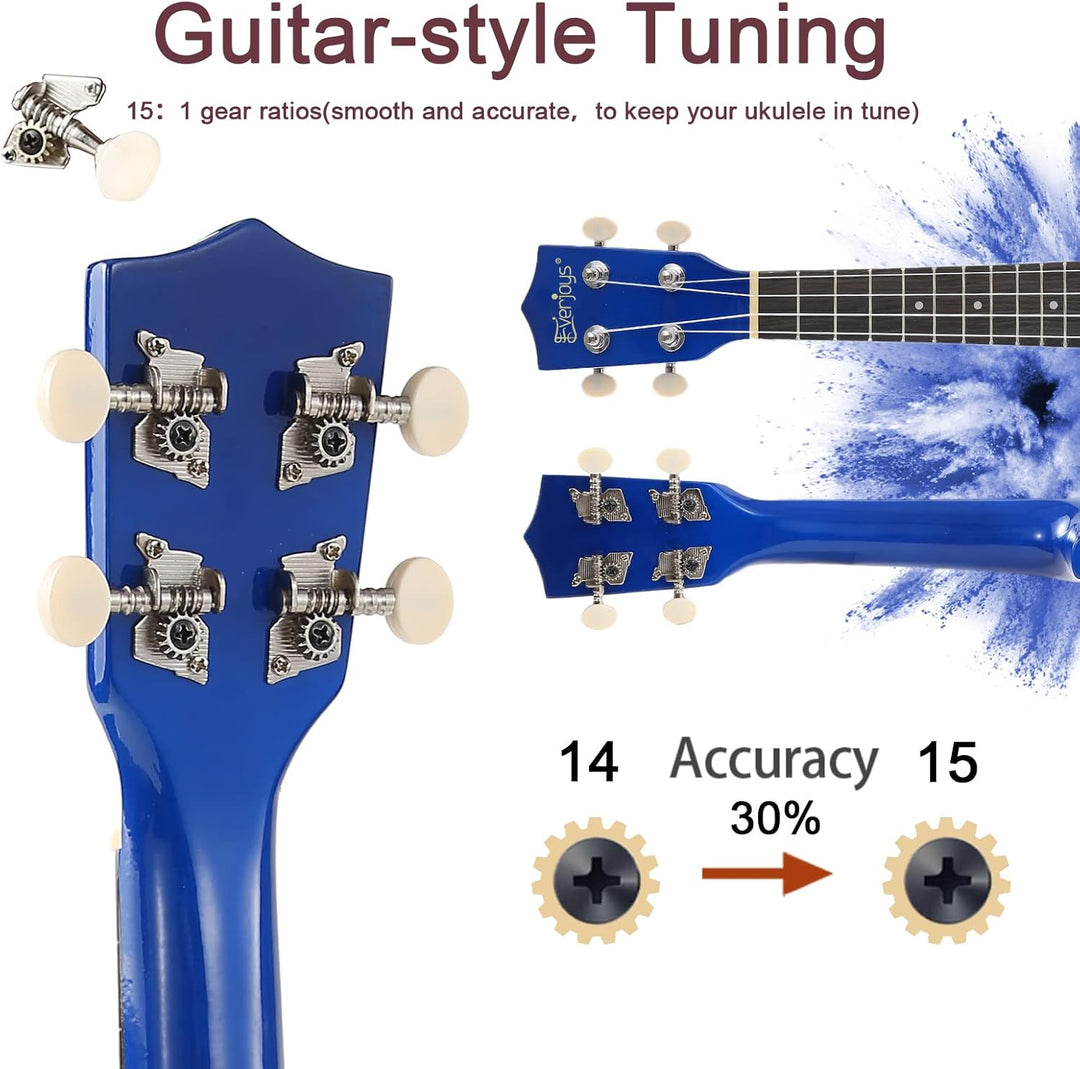 Sopran-Ukulele Anfängerset für Kinder Erwachsene Studenten mit kostenlosem Online-Unterricht 21 Zoll