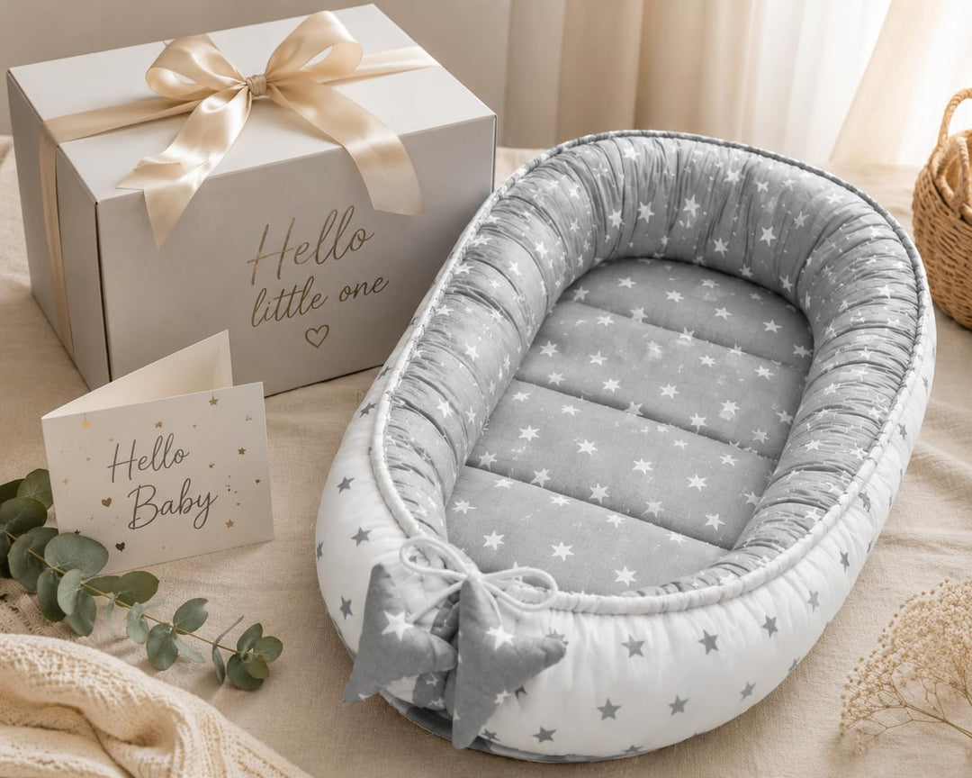 PIMKO Babynest Babynestchen für Baby Kuschelnest 2-seitig Babykokon für Säuglinge und Neugeborene Ba