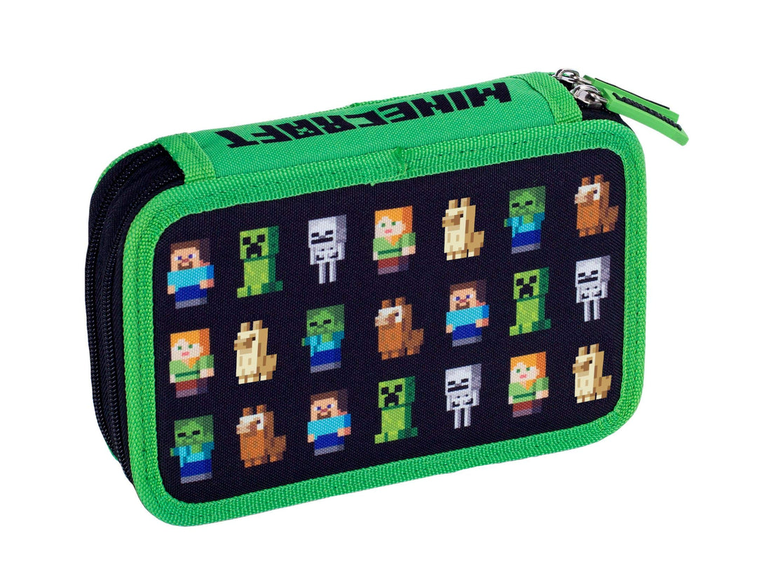 Minecraft Jungen Single Pencil Case Without Equipment, 2 Flaps, Minecraft Travel Accessory- Packing