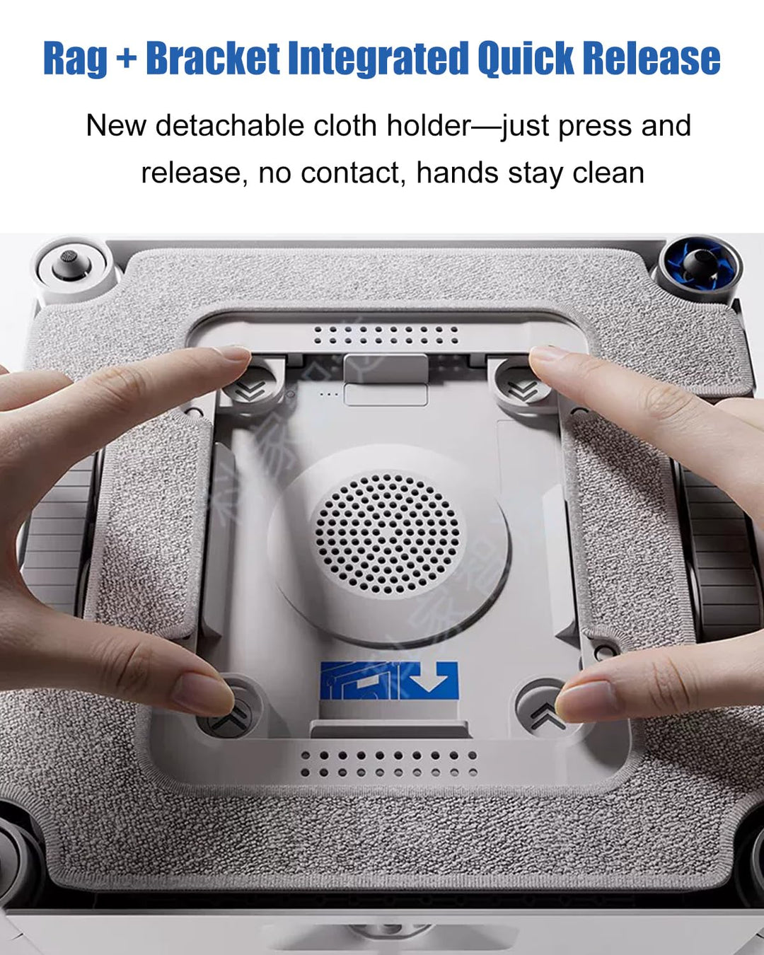 2 Stück W3 Omni Mikrofaser-Reinigungspad mit Halterungen für ECOVACS WINBOT W3 Omni Fensterputzrobot