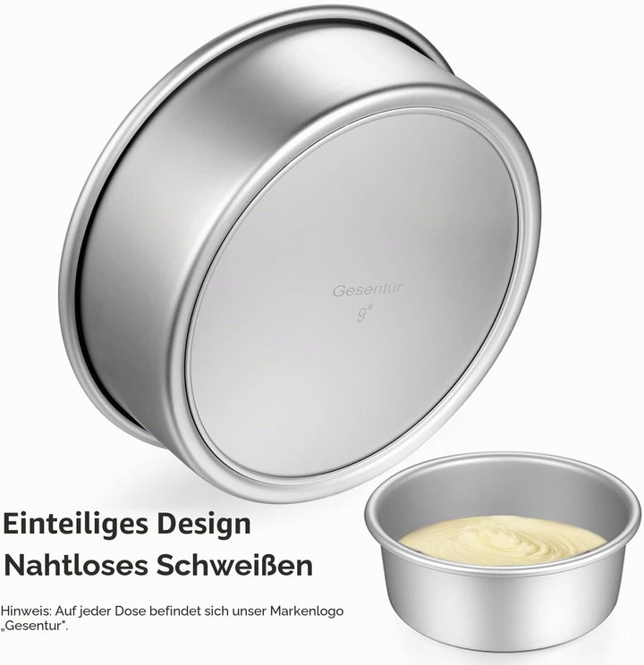 Gesentur Kuchenform Rund, Backformen Set aus Eloxiertem Aluminium Antihaftbeschichtung, mit Abnehmba