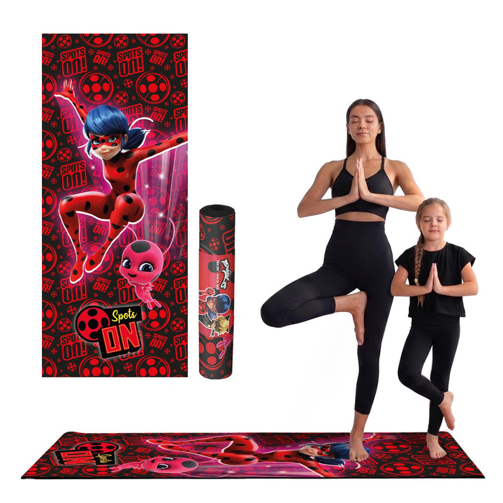 Miraculous Offiziell – Kinder Yoga- & Gymnastikmatte Ladybug & Tikki (60 × 150 × 0,5 cm) – Rutschfes