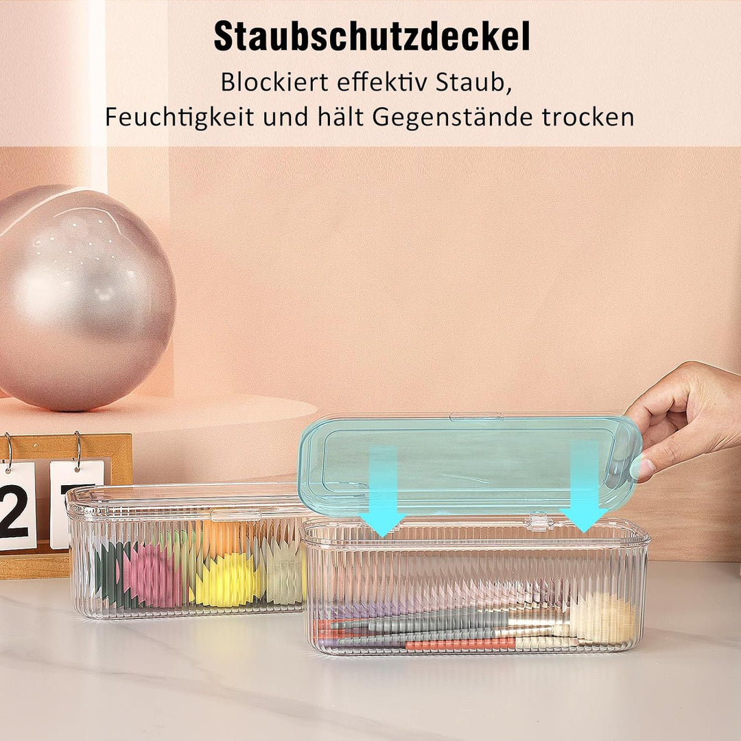 JessLab Makeup Pinselhalter Organizer, Klarer Schmink-Schwamm Behälter, Kosmetik-Aufbewahrung mit De