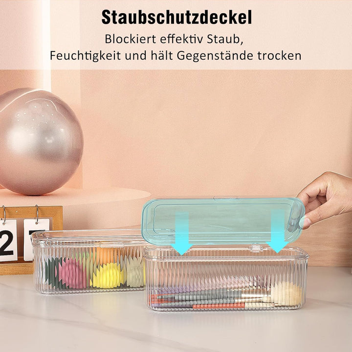 JessLab Makeup Pinselhalter Organizer, Klarer Schmink-Schwamm Behälter, Kosmetik-Aufbewahrung mit De