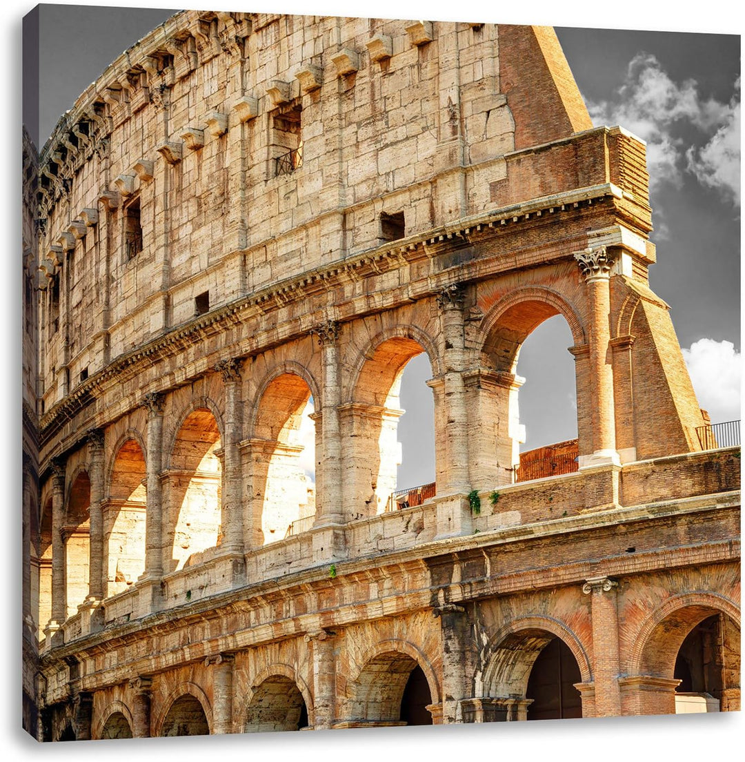 Pixxprint Kolosseum in Rom als Leinwandbild/Grösse: 70x70 cm/Wandbild/Kunstdruck/fertig bespannt, 70