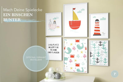 Papierschmiede® Bilder Kinderzimmer Kids Mood Poster Set Ahoi Strand, Kinderzimmer Bilder Babyzimmer