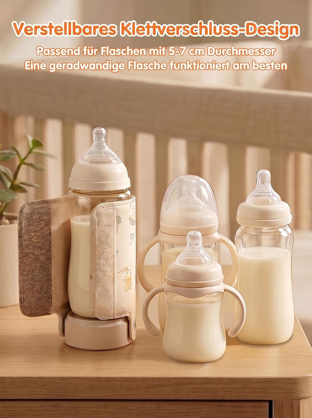 Flaschenwärmer Baby Unterwegs mit 6-10h Wärmehaltung | 6 Temperaturstufen 38-50℃, 8000mAh Akku &amp; 18W