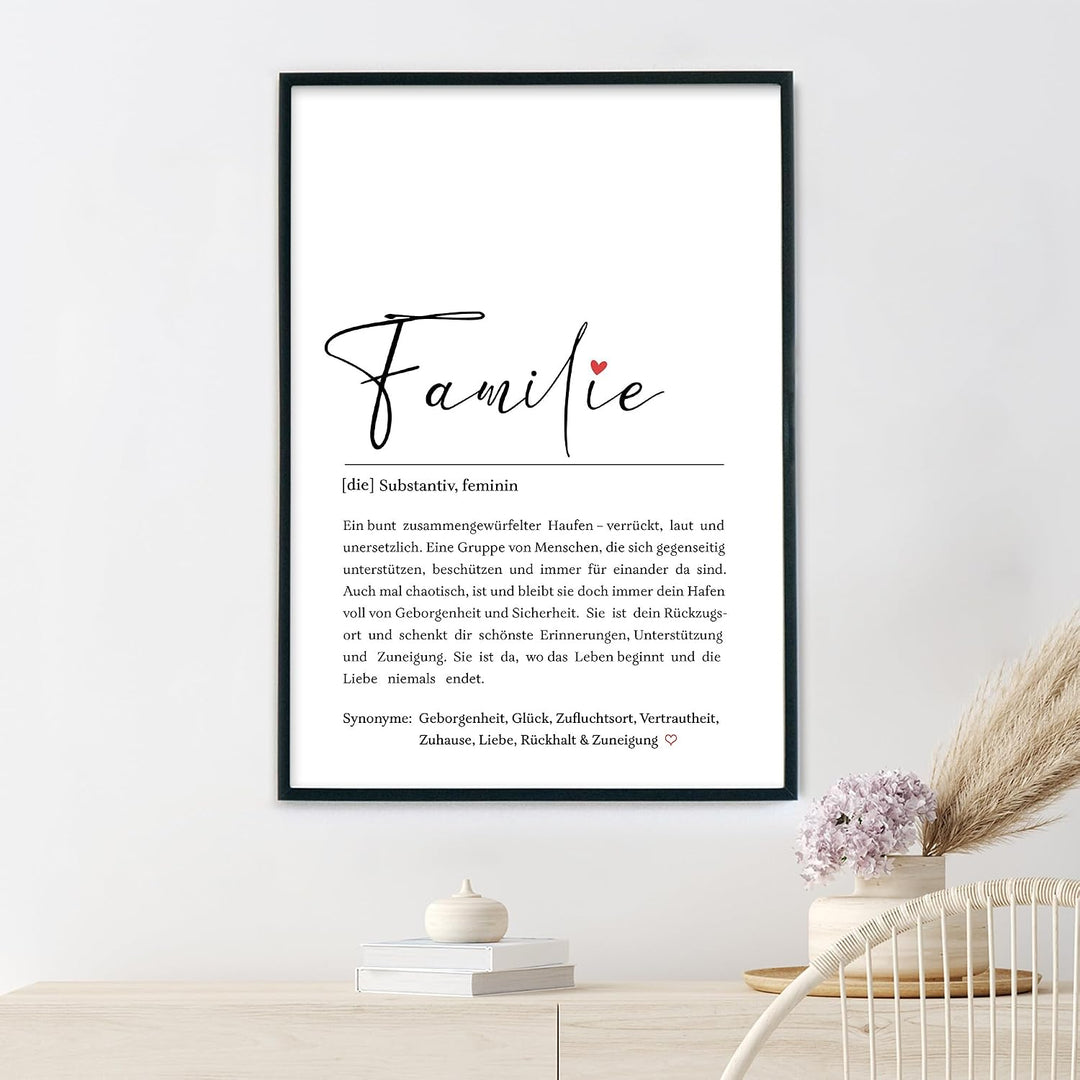 Familie Definition Bild - persönliches Geschenk – Definition Familienposter | Wanddekoration | Gesch