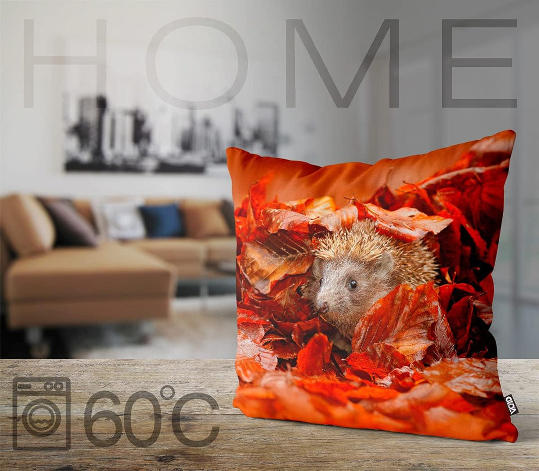 VOID Igel Herbst Blätter Kissenbezug Kissenhülle Sofakissen Kissen Deko Outdoor-Kissen Dekokissen, K