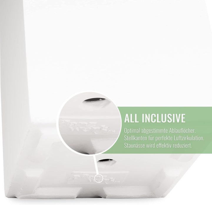 Pflanzwerk® Pflanzkübel Fiberglas Weiss Cube 30x34x34cm *Frostbeständige Blumenkübel* *Deutsche Prem